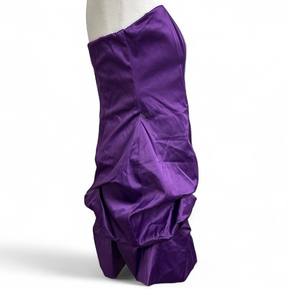 Wishes Wishes Wishes Size 9 Strapless Purple Bubble Hem Party Dress - Picture 4 of 12